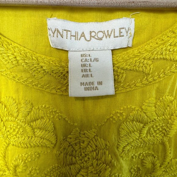 Cynthia Rowley Yellow Sleeveless Top Size Large - Picture 3 of 5